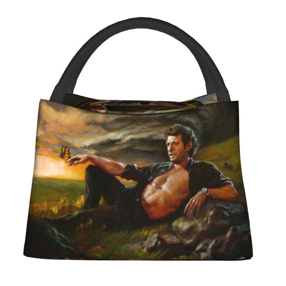 Universal Handbags - Jurassic Park World Ian Malcolm Jeff Goldblum Lunch Bag Butterfly Chaos Dino NEW